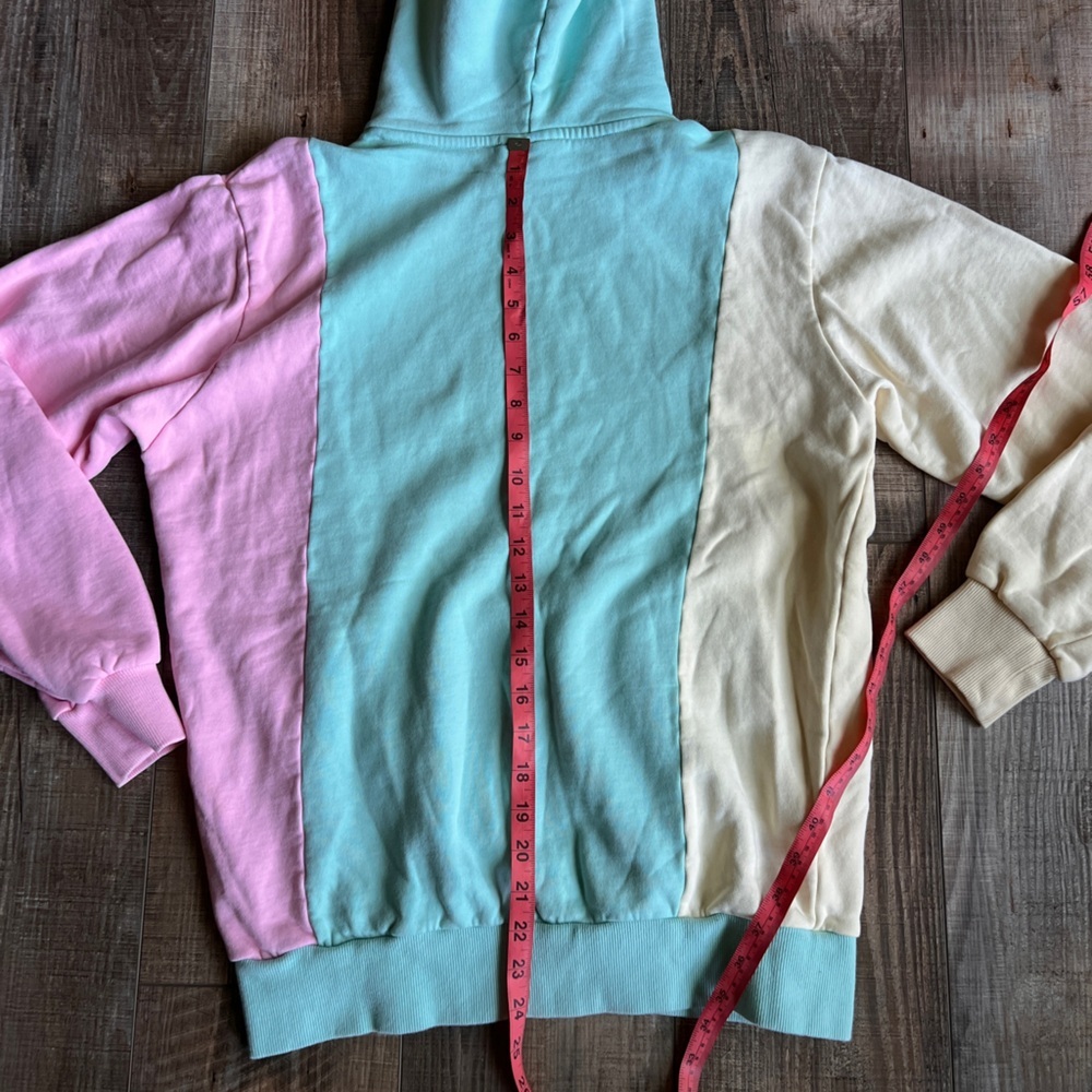 Teddy Fresh Colorblock Hoodie Mint Pink Cream Embroidered Logo Unisex - Picture 8 of 8